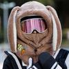 Drawstring Masks Hood Beanies Cartoon Fleece Pullover Cap Rabbit Ear Balaclava Hat  Girls
