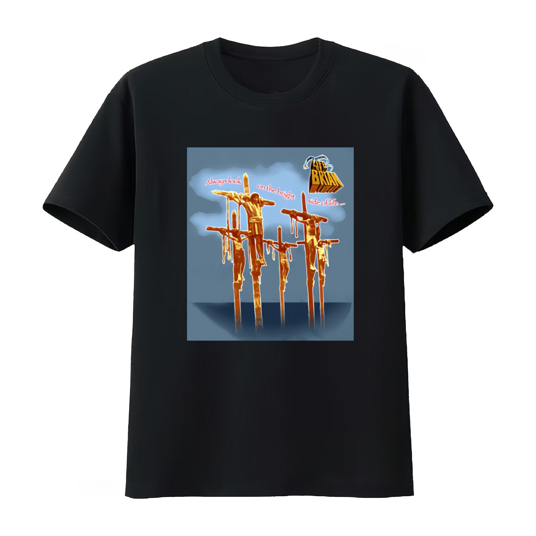 

Monty Python Life of Brian Liquid Blue Unisexs T Shirt Featuring Iconic Cross Scene and Always Look on The Bright 2026 Summer Top L