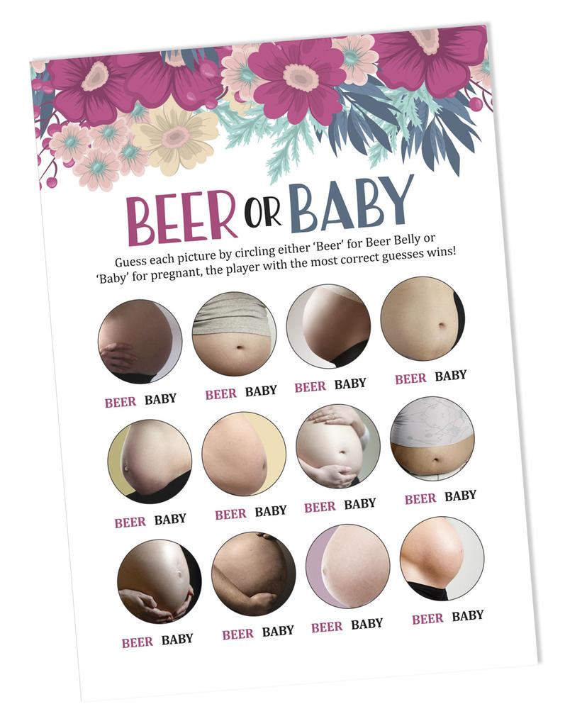 Inkdotpot Beer Or Baby Game Baby Shower Game Cards Party Supplies Activity Cards Baby Shower Gender Neutral Games Its A Boy Or