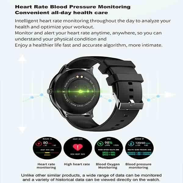 NORTH EDGE NL12 Cvičebné stopky Monitorování krevního tlaku Ovládání hudby Hodinky s dotykovou obrazovkou a měřením srdeční frekvence v reálném čase