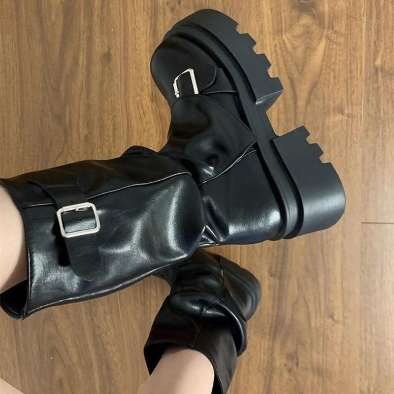 Versatile Shoes, Thick-soled Height-increasing Dr. Martens Boots, New Retro Mid-calf Boots for Women