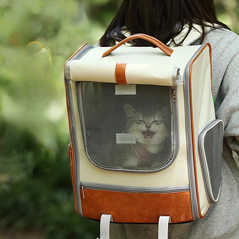 Hoopet Cat Carrier, Large Capacity, Portable and Breathable Backpack for Ragdoll, Suitable for Puppies And Outdoor Use, for 10kg Cats and 7.5kg Dogs