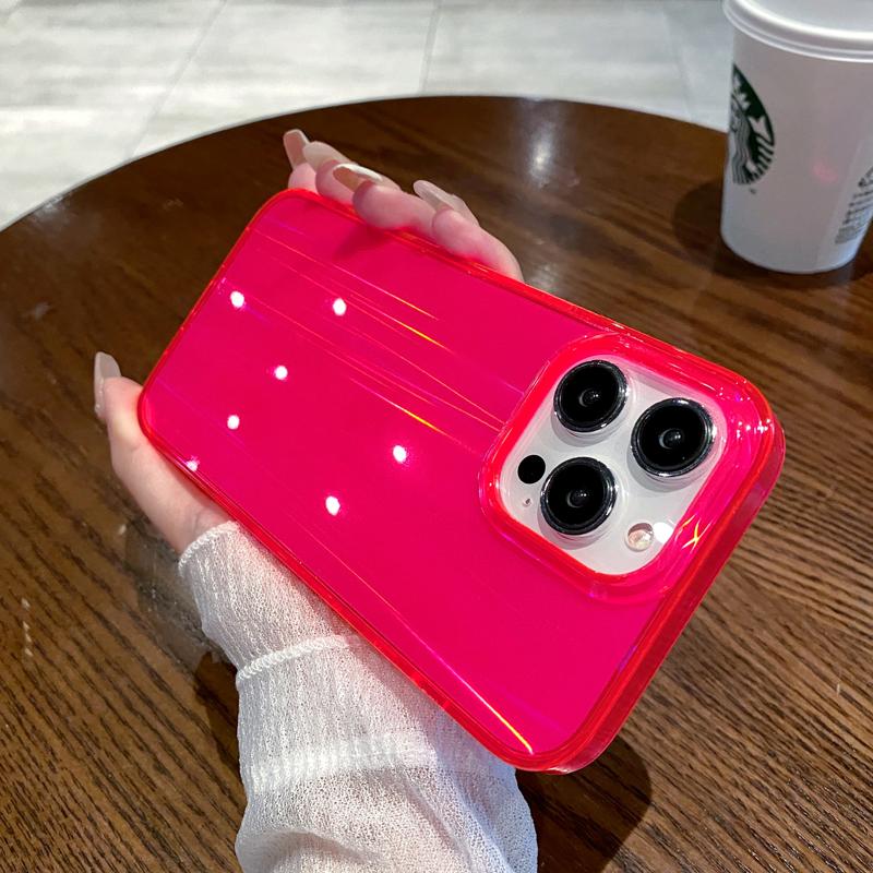 

Роскошный чехол для телефона Aurora Laser для iPhone 11 12 13 Pro Max 14 Plus IMD, мягкий силиконовый чехол из ТПУ для iPhone 14 Pro Max iPhone 11 розовый