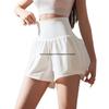 White High-Waisted Quick-Dry Fitness Shorts