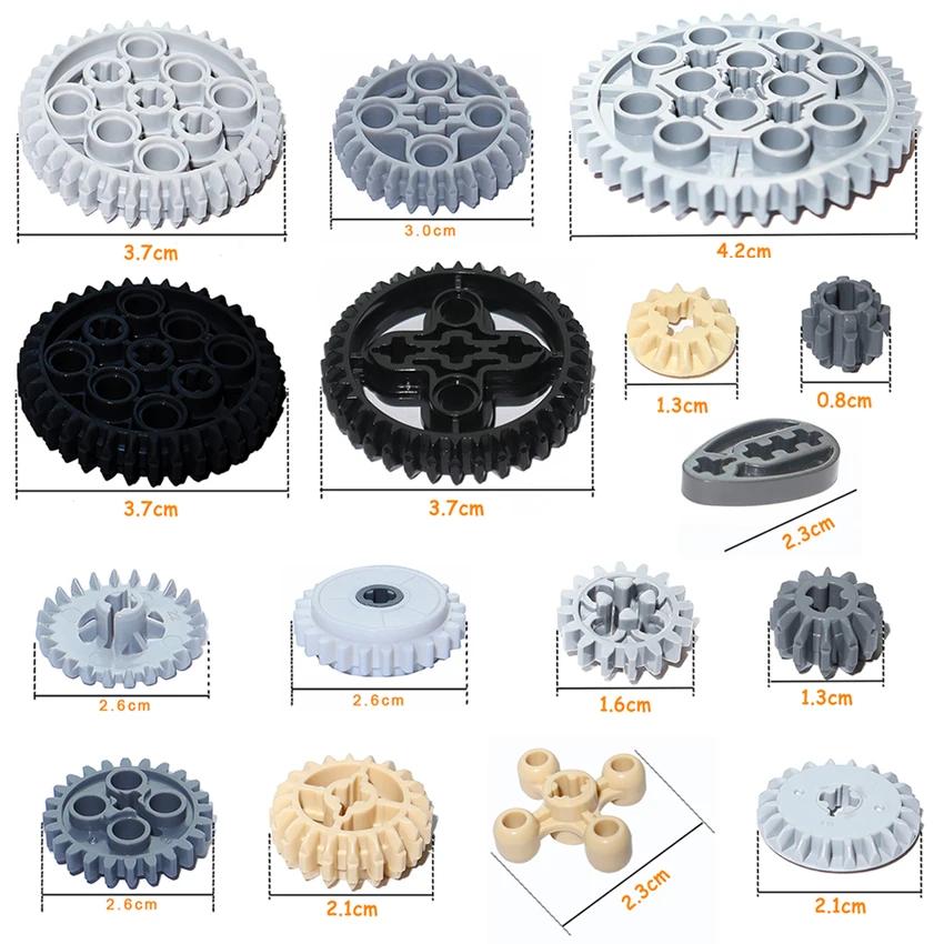 MOC Gear Axle Series Bricks Gear Rotating Platform Gear Rack Differential Power-driven Mechanical Technical Part Building Blocks