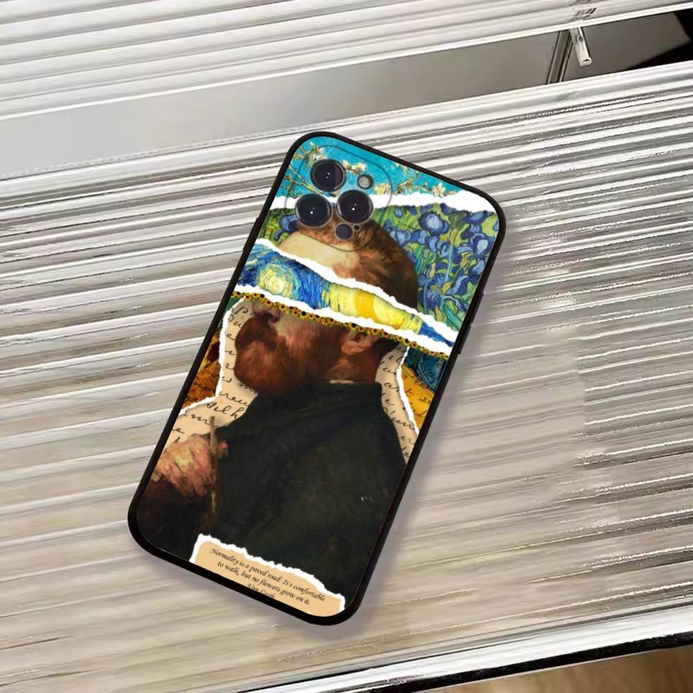 Van Gogh A-Art Aesthetic Phone Case For iPhone 17, 16,15,14,13,12,11 Plus,Pro Max, Others Soft Black Cover