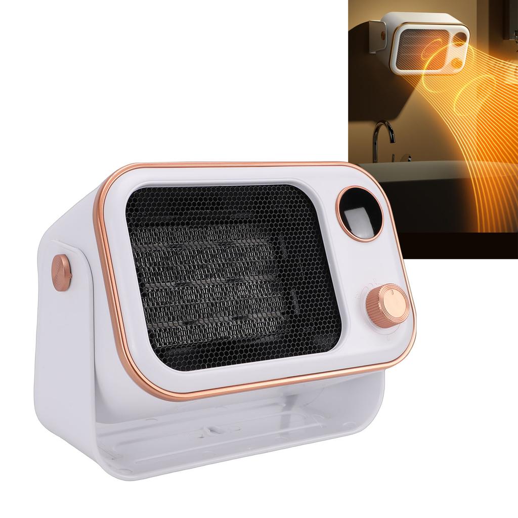 Desktop Heater Quiet Quick Heating   Ceramic Heater with 2 Speed Setting Tip Over Overheating Prevention for Indoor 1200W