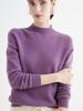 Damen Nahtloser 100% Wollpullover Langarm mit Halbhohem Kragen für Herbst/Winter