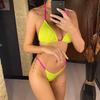 Sexy Neon Grime Ribbet Bikini Dame Badedrakt Dame Badetøy Todelt Bikini sett Polstret Badedrakt Swim Lady