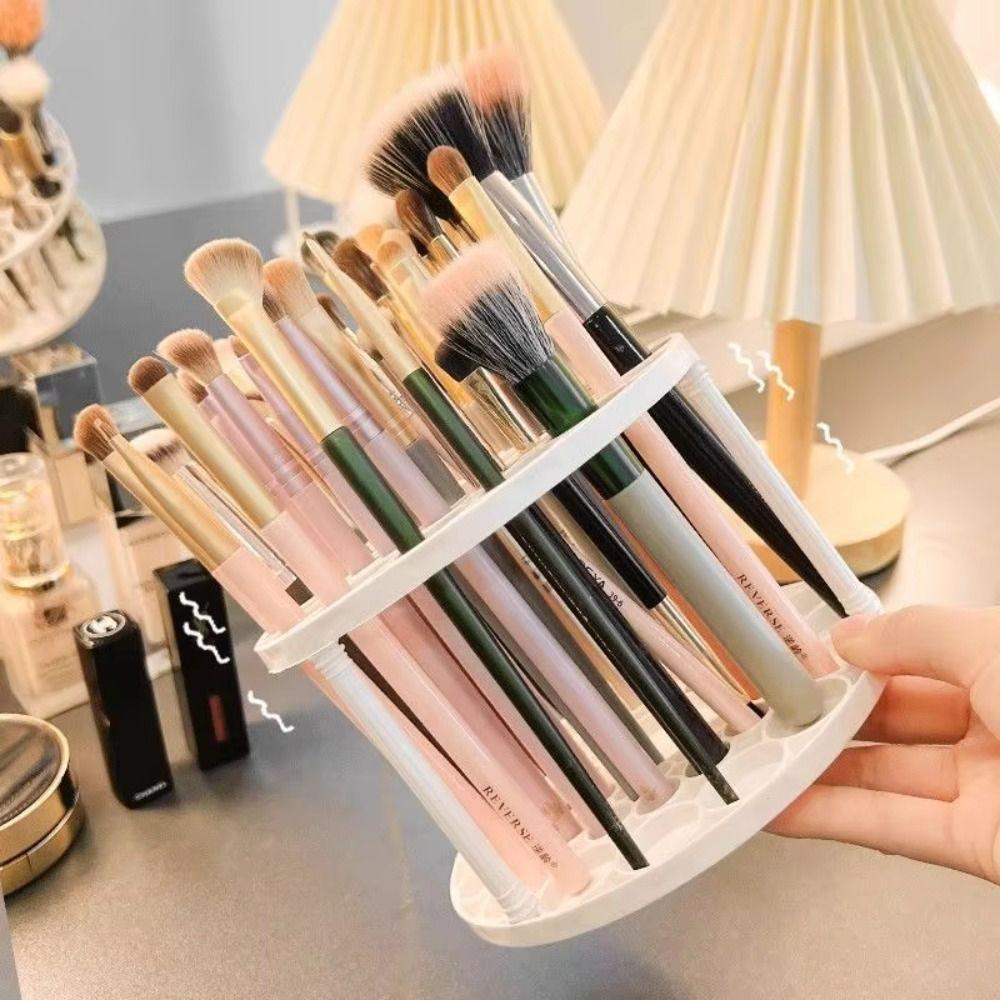 45-Hole Art Brush Storage Box 360° Rotating Desktop Organizer New Pen Holder
