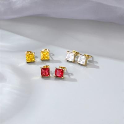 2023 Nuovi orecchini in acciaio al titanio Orecchini in oro 14 carati con diamanti colorati Fang avanzati