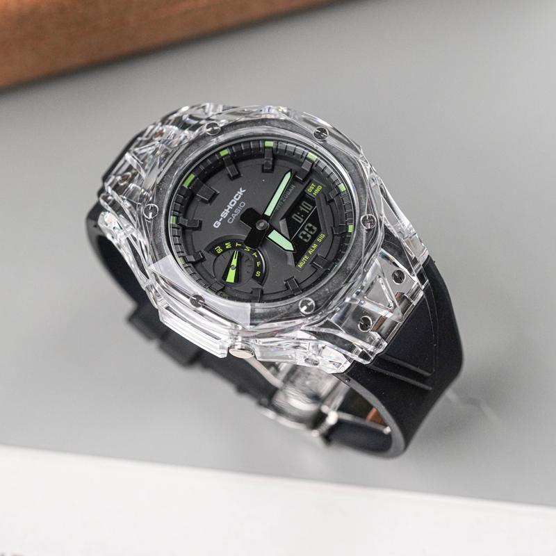 Casio Unisex Liquid Crystal,Analog Dual Display Series Black Watch GA-2100-1A3(Watch8--)