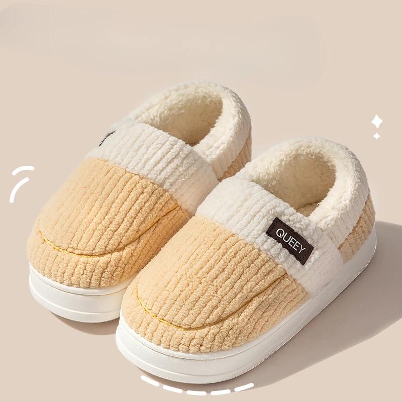 

Мода 2024 года, зимние домашние мужские плюшевые тапочки для дома и отдыха на открытом воздухе, мягкая толстая подошва, нескользящая подошва, теплые парные хлопковые тапочки из ПВХ 44-45