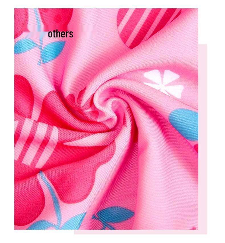 Girls' Gradient Fish Scale One-Piece Swimsuit with Skirt