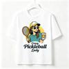Crazy Pickleball Lady Retro Graphic T‑Shirt Women Funny Pickleball Sports Tee