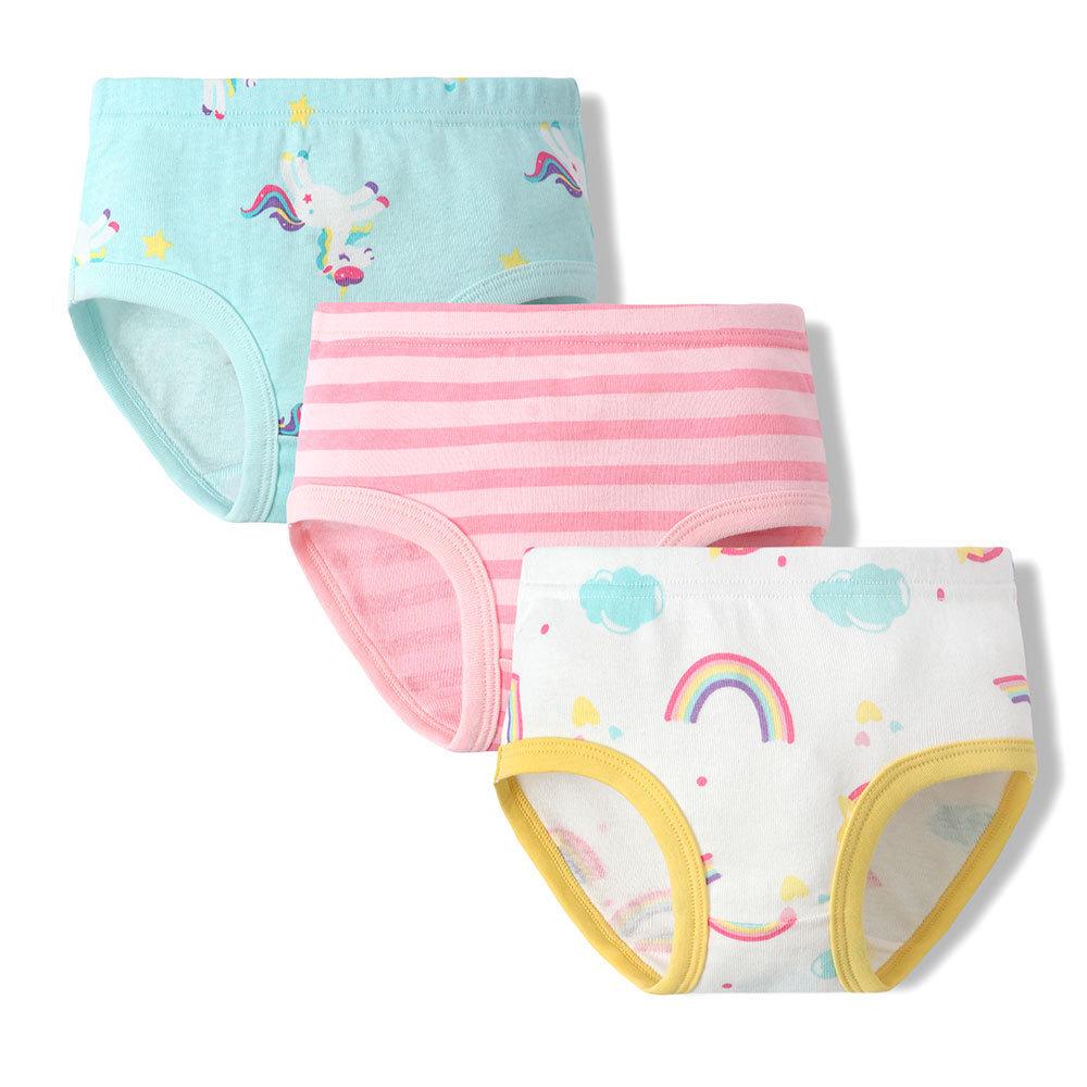 Europäische & Amerikanische 100% Baumwolle Feuchtigkeitstransportierend Atmungsaktiv Mädchen Unterwäsche Slips