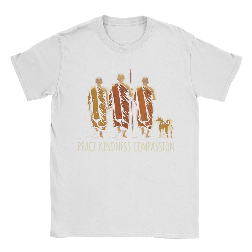 Unisex TShirts Buddhist Monks Peace Kindness Compassion Minimalist Cotton Tee Shirt Short Sleeve T Shirt O Neck Clothes Summer