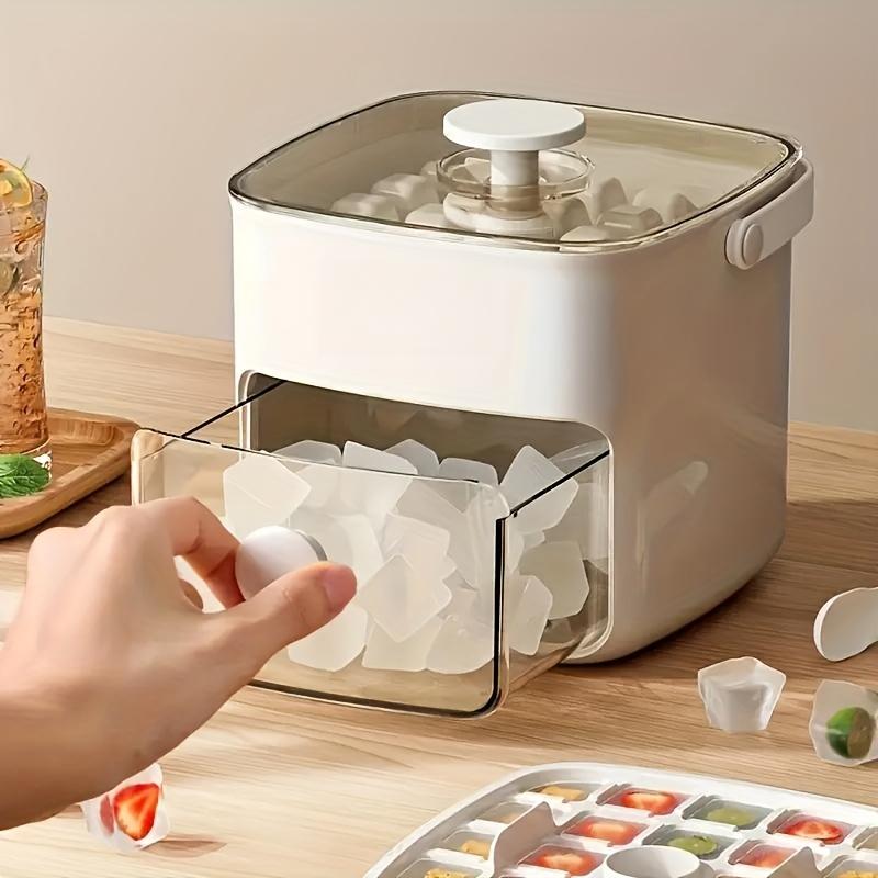 1PC Countertop Ice Machine, 48 Pieces of Ice, Double-layer Design, Food-grade Safety, Suitable for Home, Office, Outdoor, Kitchen Essential Tools.
