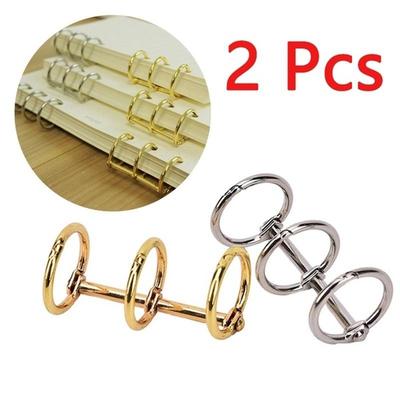 2Pcs/Lot Metal Loose Leaf Book Binder Hinged Rings Keychain Album Scrapbook Clips Craft Photo Album