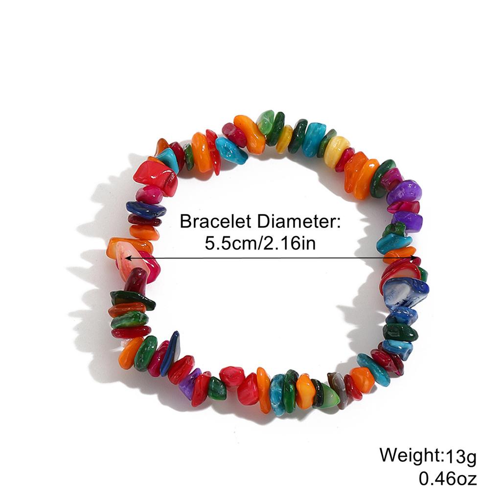 Elastic Bracelet Multi-color Beaded Bracelet Souvenir Bohemian Festival Crushed Stone 1pc Irregular Vacation Women Personality Daily Wear  Accessories