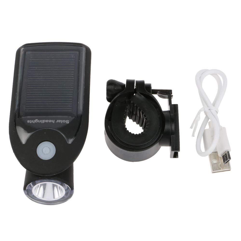 Bicycle LED 4 Super Bright USB Rechargeable Solar LED Solar Front Headlight Light, LEDs, 2.0 Light,