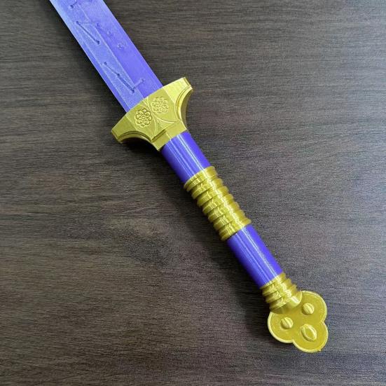 Anime Weapons Costume 3D Purple Weapon for Halloween Dress Cosplay Prop Printed 18.5" Up Accessory Gifts