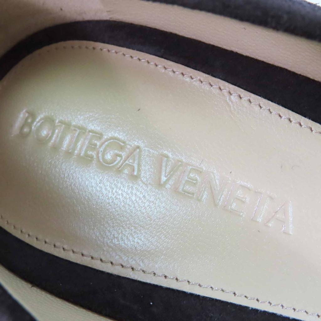 Pristine BOTTEGAVENETA pumps TOWER Chunky heel Brown Suede leather Women 38 Used