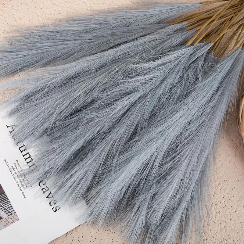 

55СМ 5 ШТ Пушистая Пампасная Трава Бохо Декор Цветок Искусственное Растение Тростник Имитация Свадебная Вечеринка Рождество Домашний Декор Искусственный Цветок 5PCS серый