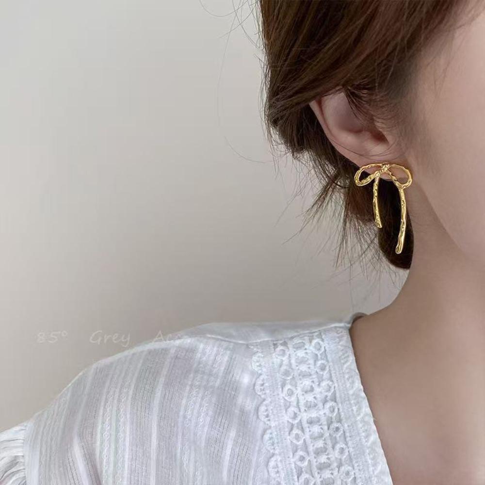 1 Paar Elegante Gedrehte Schleife Ohrstecker, Einfaches & Alltags-Accessoire