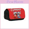 Cuphead Cartoon Double Layer Pencil Case For Kids School Supplies And Stationery Storage