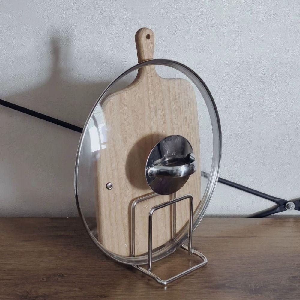 Rustproof Pot Lid Stand Stainless Steel Chopping Board Organizer Dish Drying Rack  Countertop