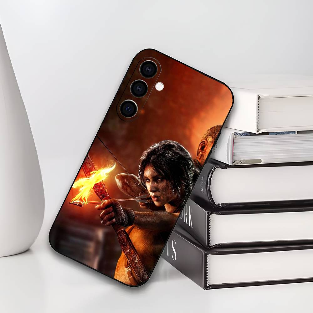 L-Lara Croft T-Tomb R-Raider Phone Case For Samsung Galaxy A73,A72,A71,A70,A53,A52,A51,Others Soft Black Cover