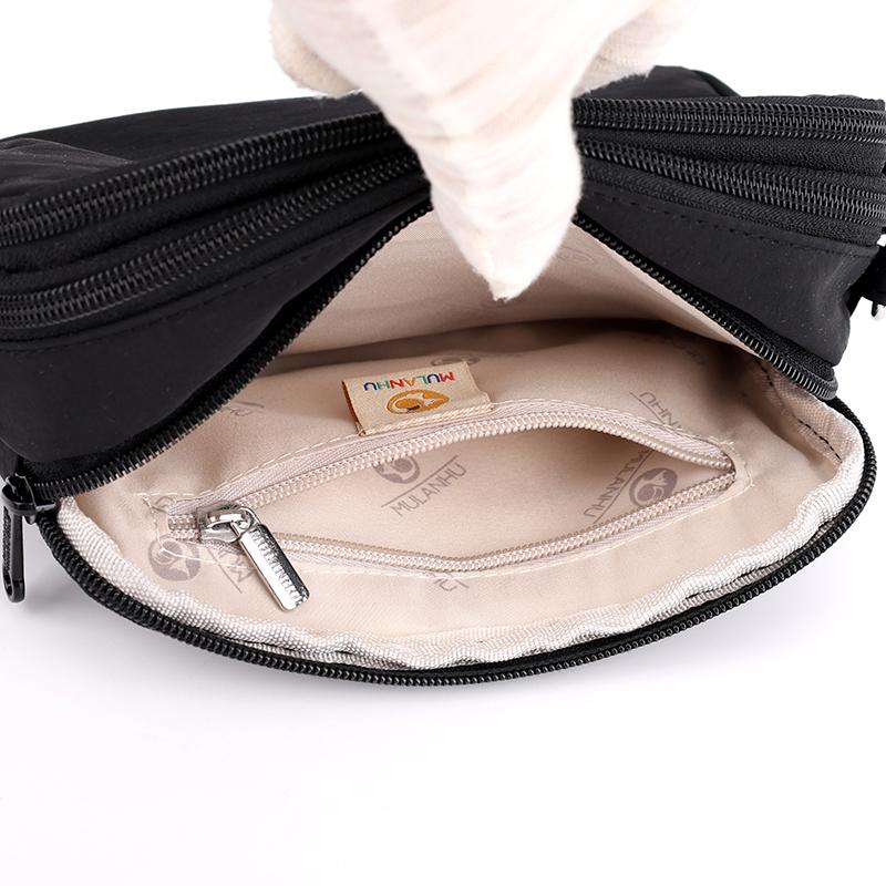 Damentasche Mehrfachtaschen Nylon-Tasche Muttertasche Einfarbig Umhängetasche Crossbody-Tasche