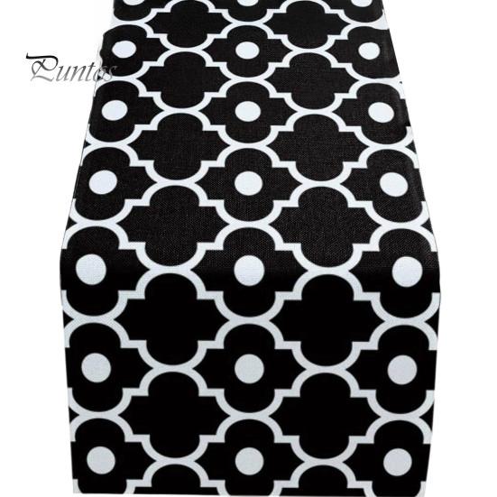 Easy Care Table Decor Modern Geometric Runner, Black And White Checkered Washable Rectangular Desk Runner 72 Inch Striped for Dining Decorative Cover
