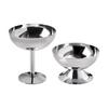 Ice Cream Cup Stainless Steel Holiday Party Round Footed Dessert Sundae Cocktail Bowl for Milkshakes Nuts Pudding Cereal Dessert