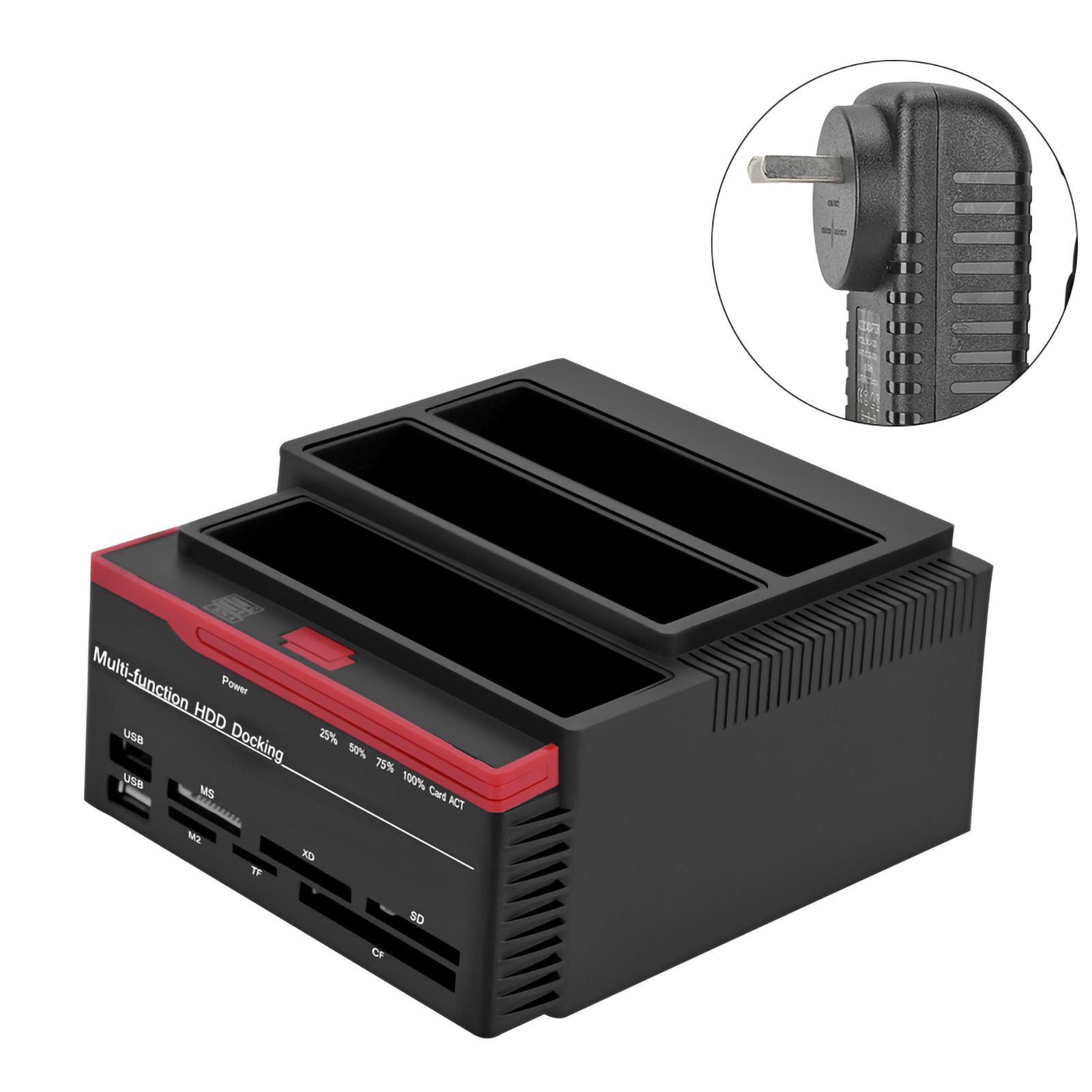 

2.5-дюймовий 3.5-дюймовий двослотовий USB3.0 SAta IDE док-станція для жорстких дисків Офлайн Клон HUB Рідер AU PLUG