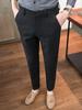 Men's Slim Fit Woolen Embroidered Trousers - Warm Casual Pants for Autumn/Winter