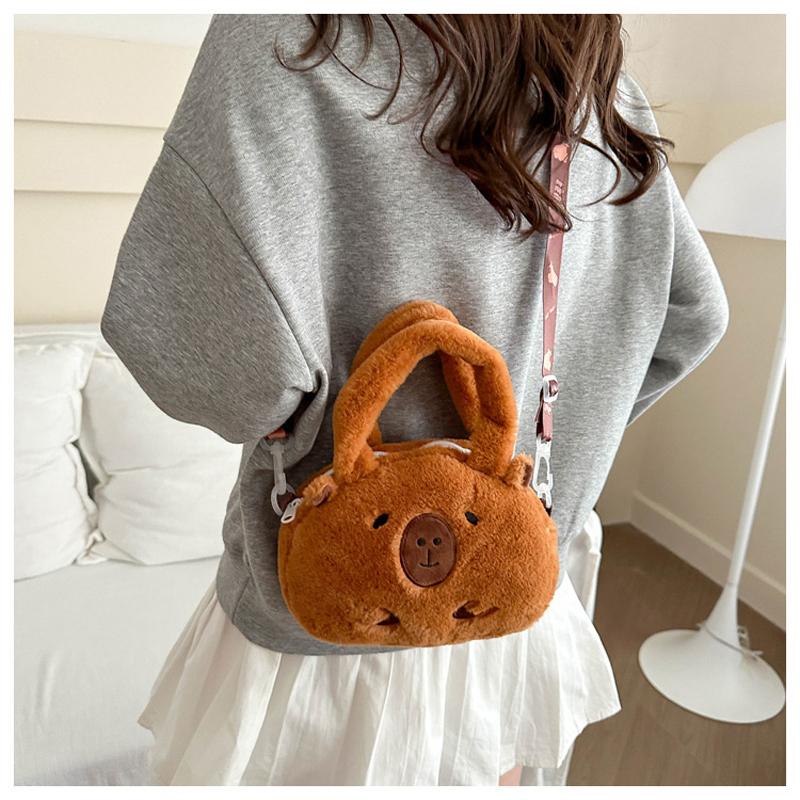 Sweet Capybara Handbags For Girls Lovely Kids Crossbody Bag Children Gift Little Girl Small Purse Soft Plush Capybara Handbags
