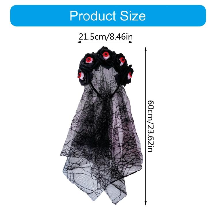 Dark Flower Eyeball Witch Headwear Halloween Party Gothic Eyeball Headband