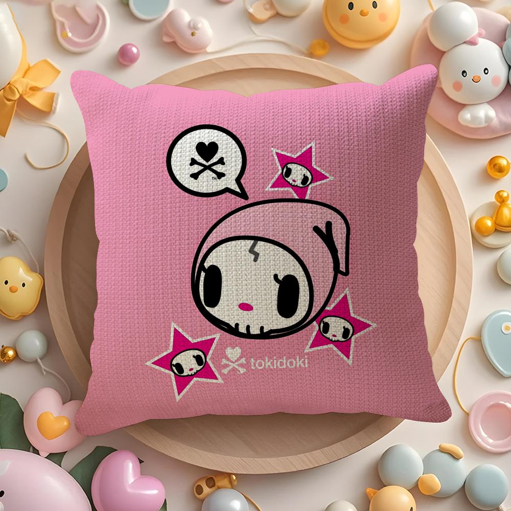 Japan Tokidoki Creative Cushion Cover Linen Organic Fabric Double-Sided Printing Breathable Pillow Case Sofa Home Decor Gift
