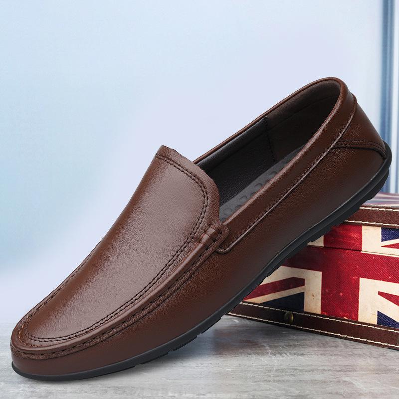 

Мужская обувь большого размера из натуральной кожи, обувь Doudou, первый слой коровьей кожи, повседневная обувь, закрывающая стопы, ленивая обувь, модная кожаная обувь ручной работы 46 коричневый