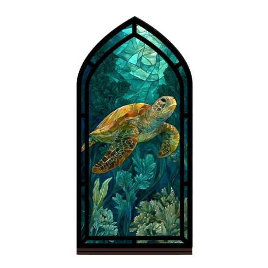 Gothic Book Nook Suncatcher Stained Glass Candle Holder Window Bookshelf Insert Diorama for Library Decor Bookish Gifts for Readers Book Lovers