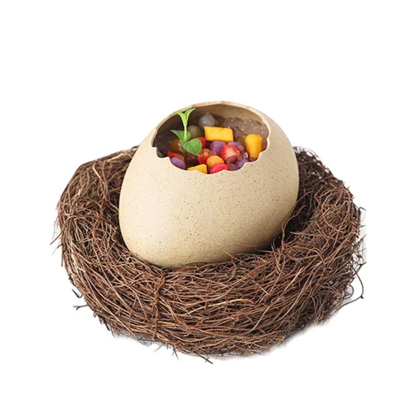 Kreative Vogelnester Dekoration Dessertschale, Eierschalen-Schale, Keramik-Geschirr, Back-Pudding-Schale, Eier-Dämpfer, Küchenutensilien