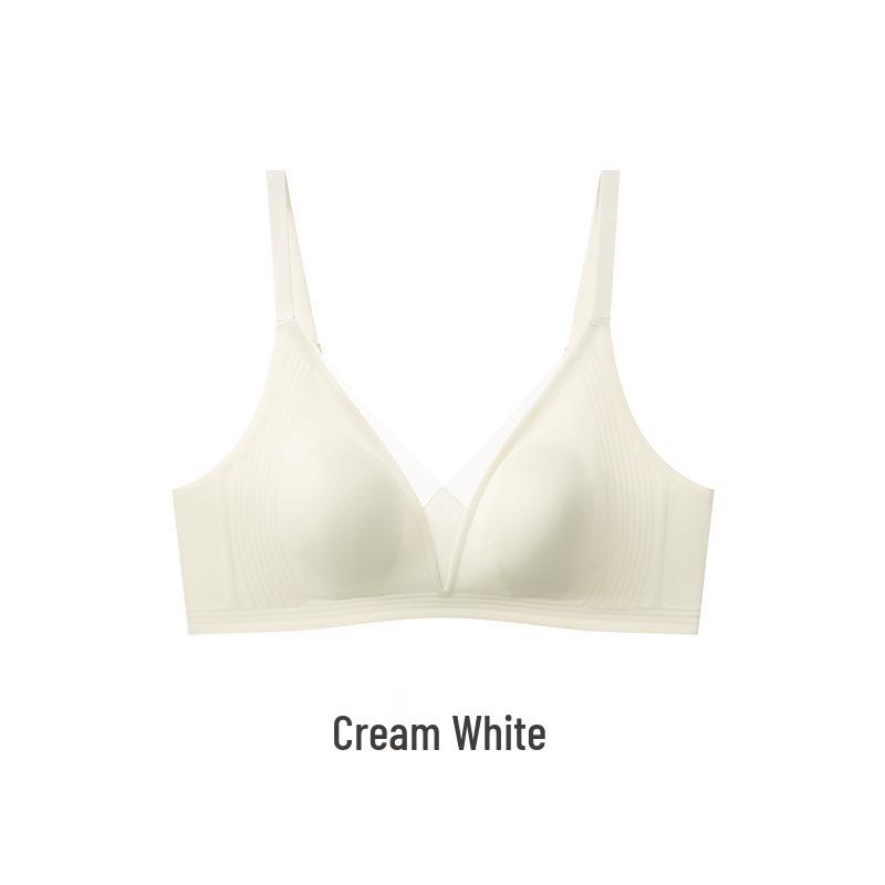 Brand Seamless Ultra-Thin Satin Bra for Women: Minimizing Big Chest, Anti-Sagging, with Gathered Rabbit Ear Cup.