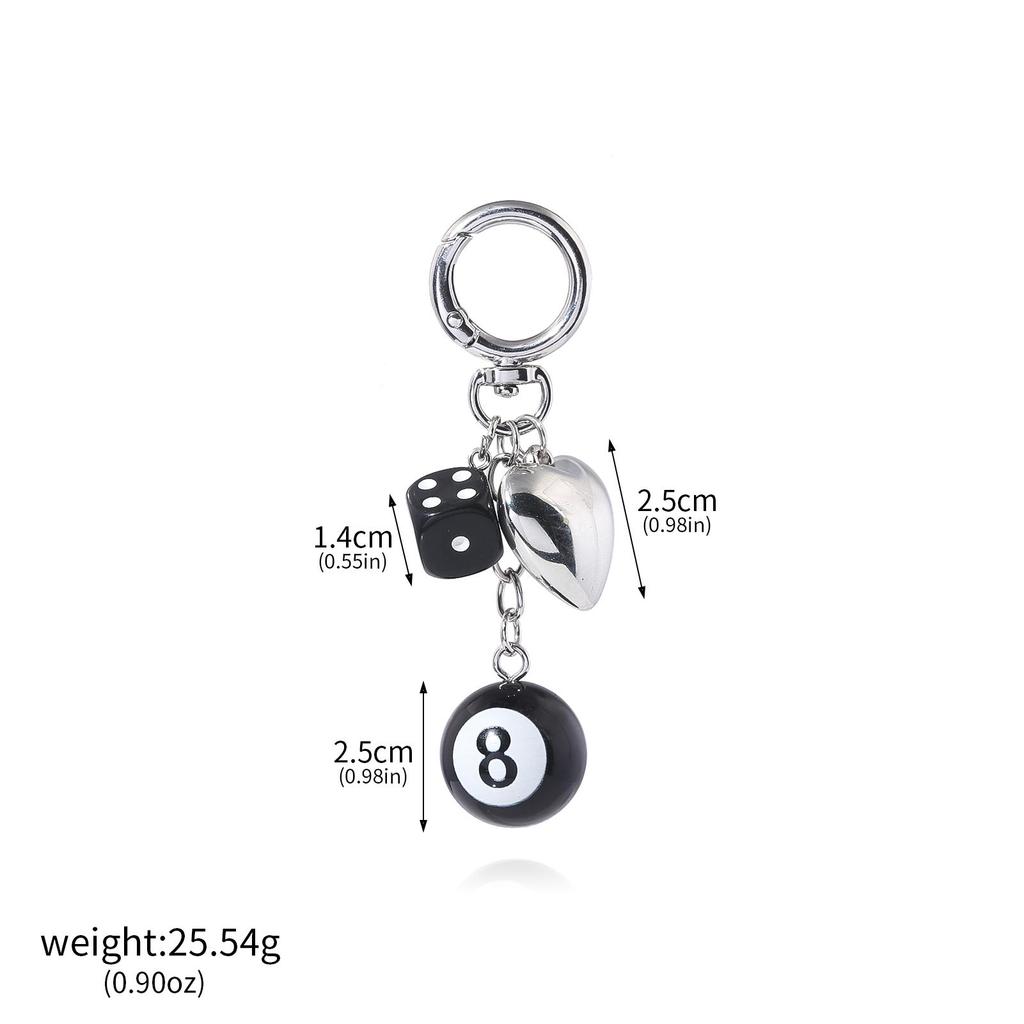 Lucky Dice Starburst Pendant Keychain, Hip Hop Cool Accessory Bag Ornament, Personalized Fashionista Versatile Jewelry