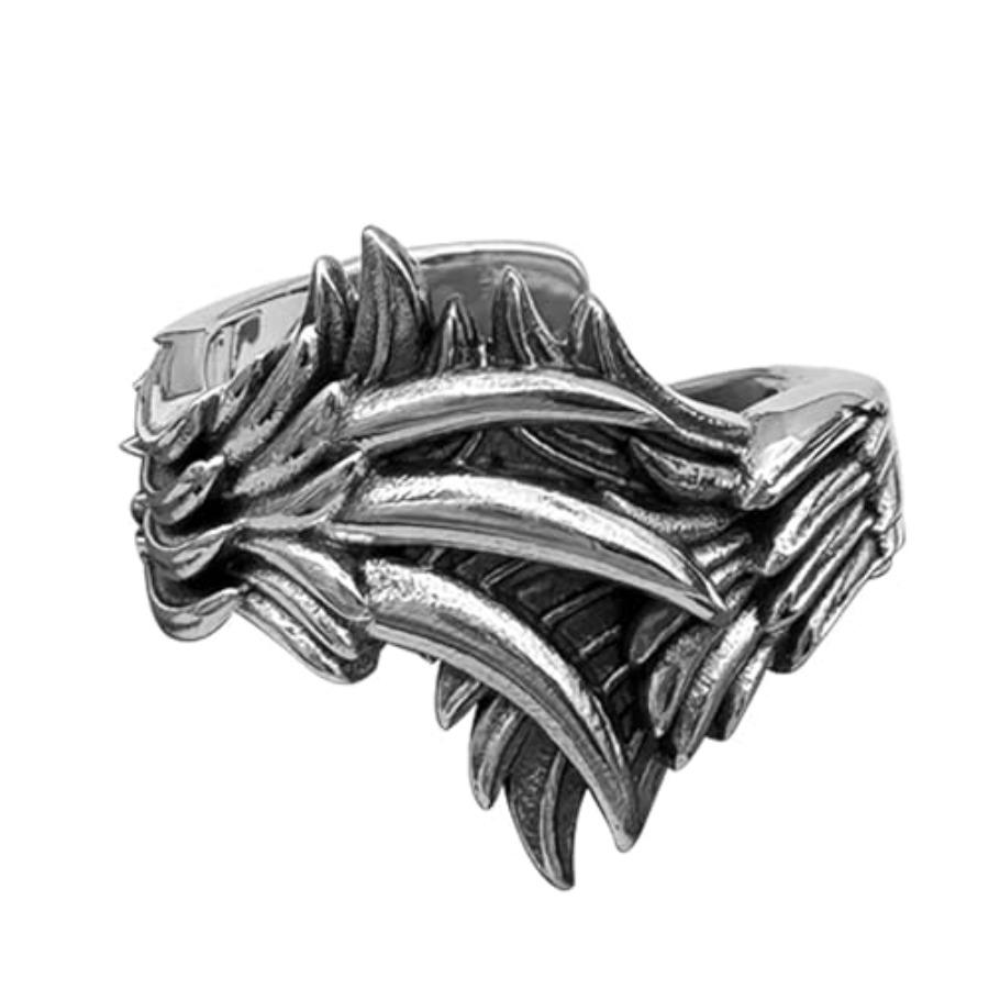JWM Men's Rings Silver Plated Brass Ring for Men Women Adjustable Open Rings, Exquisite Packaging