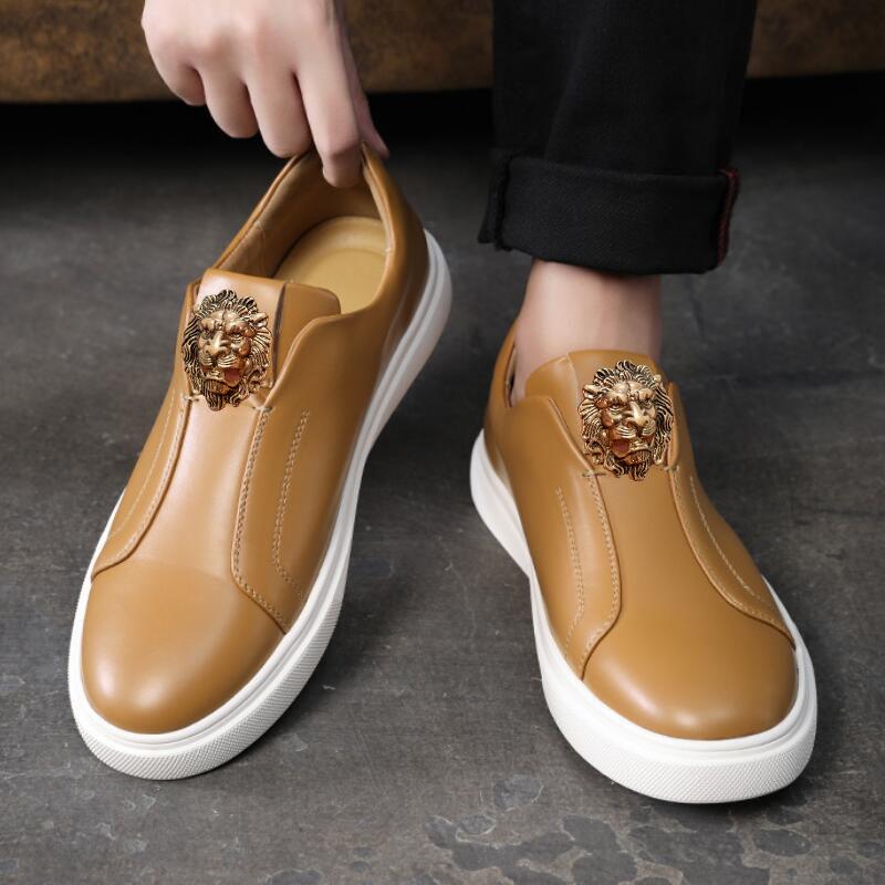 Neue Herren-Freizeitschuhe ölabweisende Lederoberfläche bequeme weiche Sohle Sportschuhe Board-Schuhe flache Schuhe A15