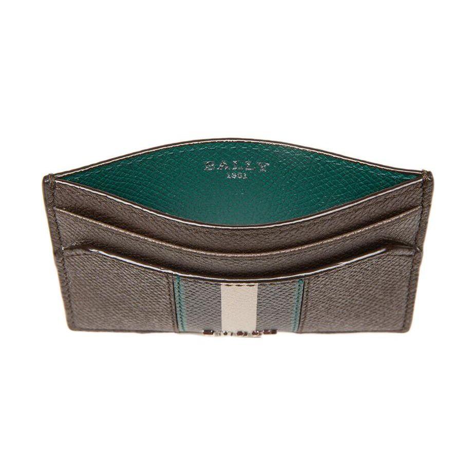 Bally Bhar Vintage Stripe Logo Card Holder Men Accessories Green 6301473