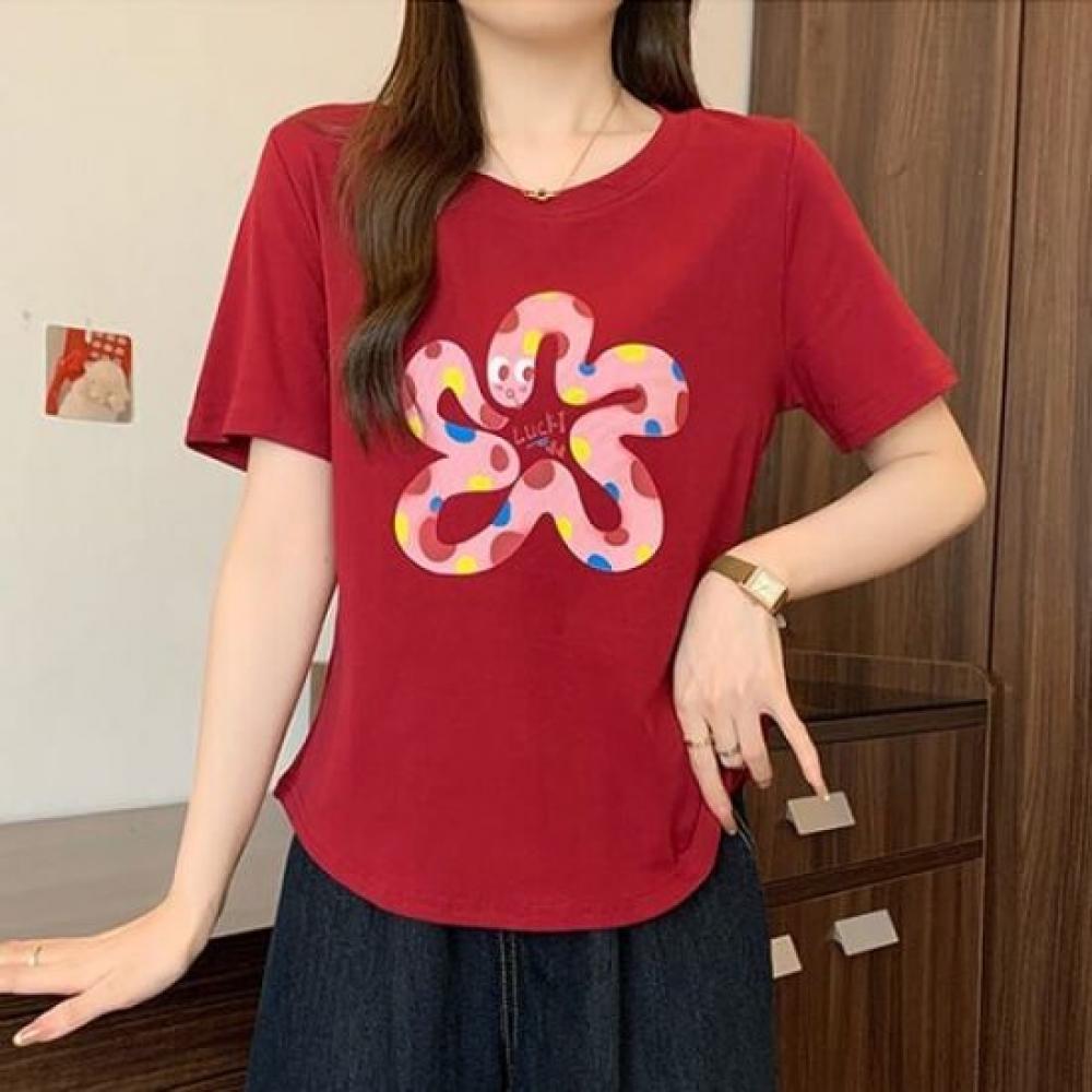 Navava NT2353 CuTe PrinTing Round Neck ShorT Sleeve T shirT