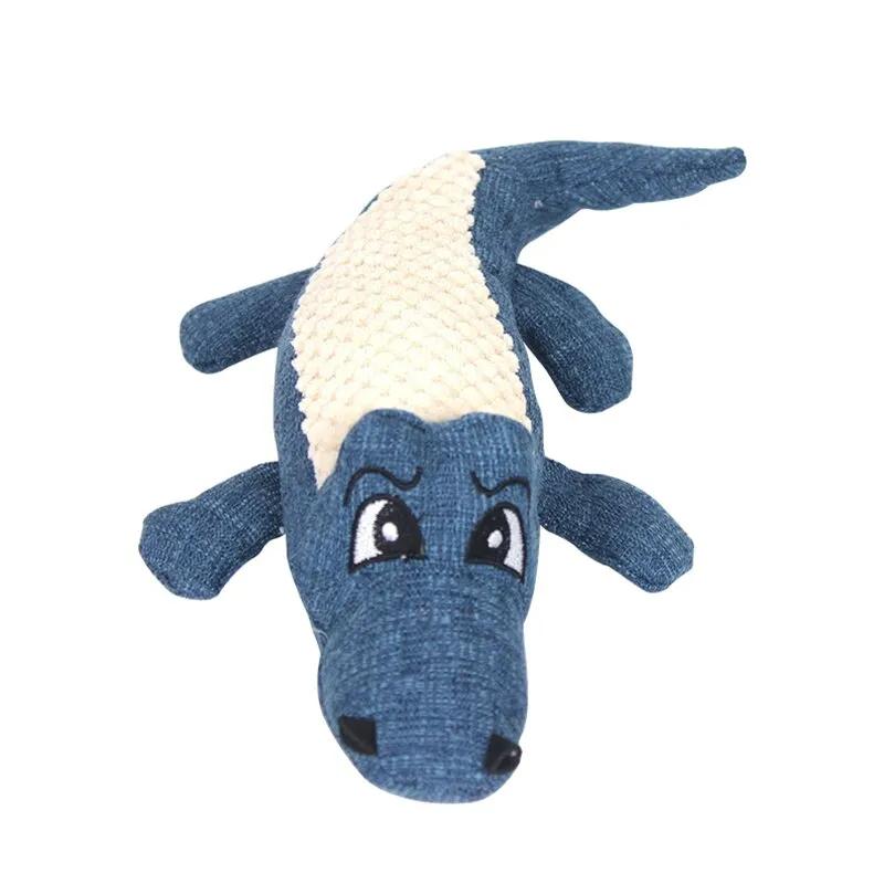 New Pet Supplies Simulation crocodile Voice Dog Toy Molar Bite-resistant Plush Dog Toy (Blue,M) синий